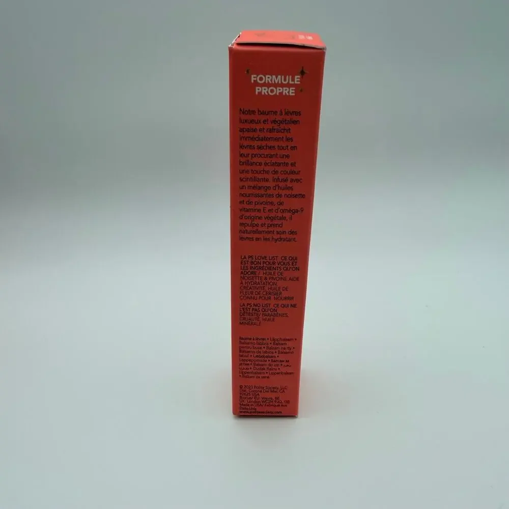 Polite Society Polite Pout Glossy Lip Balm Peach Bellini Full Size NIB